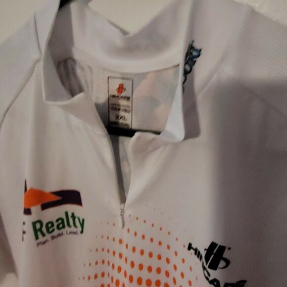 HINCAPIE Cycle JERSEY Shirt 2XL Poly White Orange Pockets Tour Missouri Bike - Picture 8 of 8